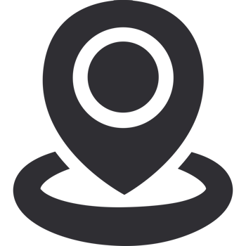 A location marker icon on a black background png