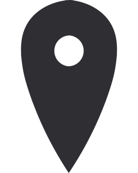 A black pin on a map with a circle in the center png