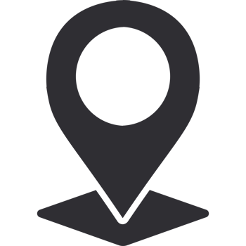 A location marker icon on a black background png