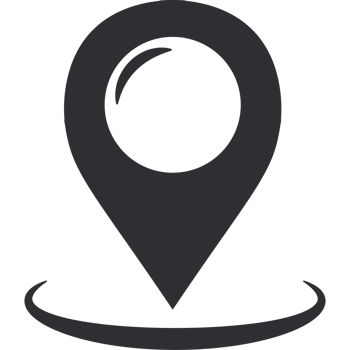 A location marker icon on a black background png