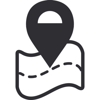 Map pin icon on black background png