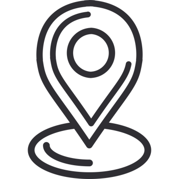 A location marker icon on a black background png