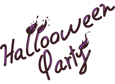 Halloween party hand drawn lettering png