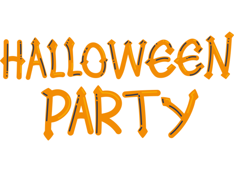 halloween party lettering isolated illustration png