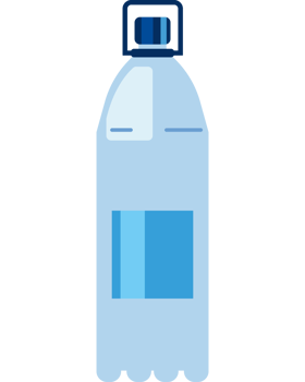 A bottle of water is shown on a black background png