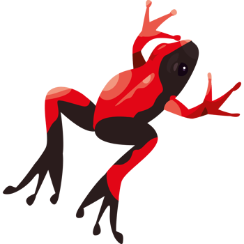 Red frog exotic illustration isolated png