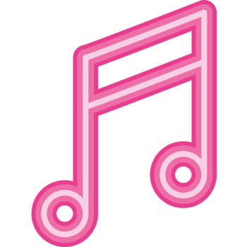 A pink music note illustration design png