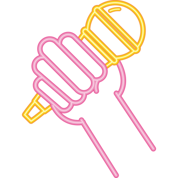 neon music karaoke illustration design png