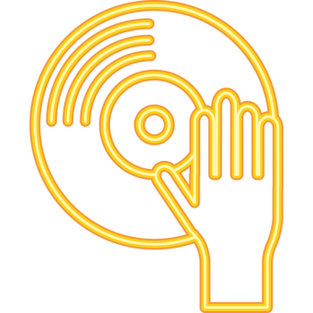 A hand holding a vinyl record png