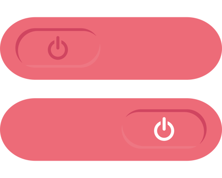 Two pink buttons with a power button on one side png