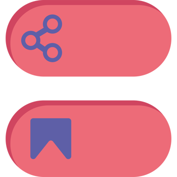 Two buttons with a blue and purple icon png