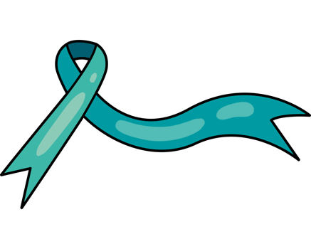 A teal ribbon with a green ribbon png