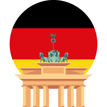 The brandenburg monument with a flag on top png