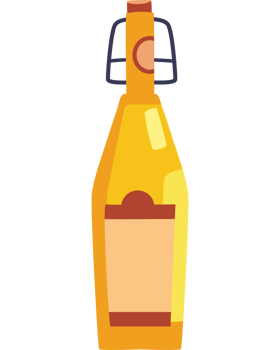 A bottle of beer is shown on a black background png