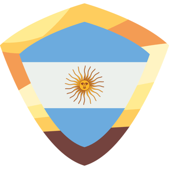 The flag of argentina in a shield design png