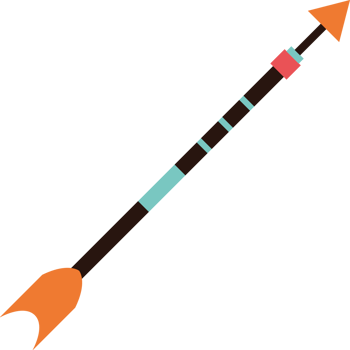 An arrow with a red and orange tip png