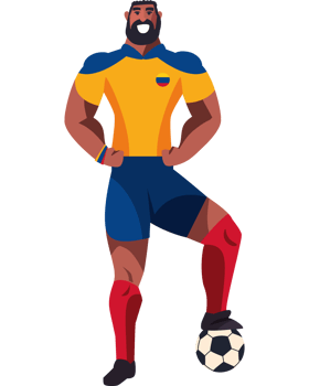 A cartoon soccer player with a ball png