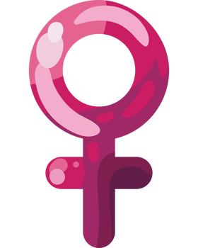 A pink female symbol on a black background png