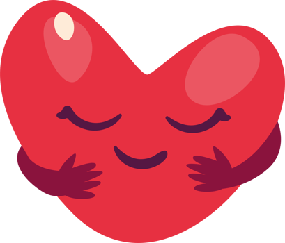 Hug day cute heart illustration png