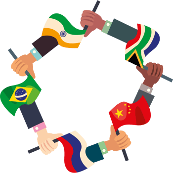 Hands holding flags of different countries png