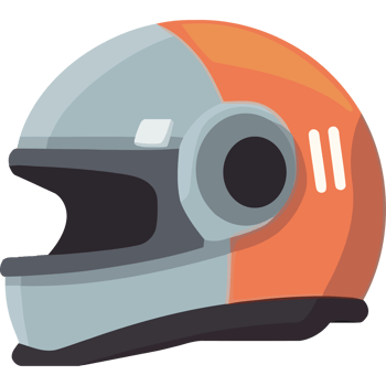 Orange and gray helmet icon isolated png