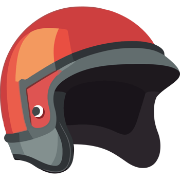 Orange and Black Motorcycle helmet icon isolated png