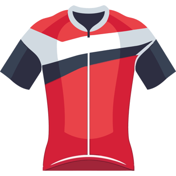 A red and white cycling jersey png