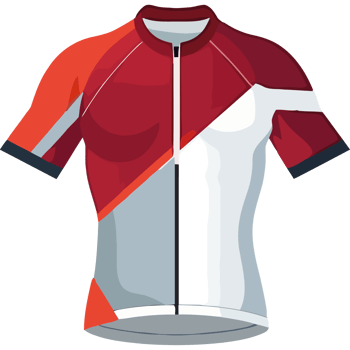 A red and white cycling jersey png