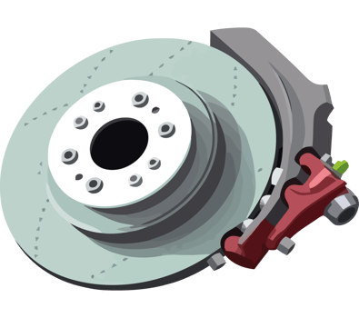 Modern steel truck brakes icon isolated png