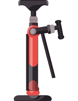 A red and black bicycle pump icon isolated png