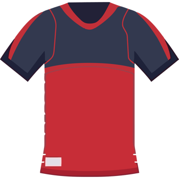 A red and navy rugby shirt png