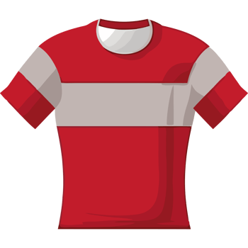 A red and white soccer shirt png
