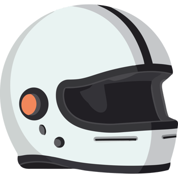 White helmet with orange and black stripes icon isolated png
