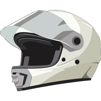 White helmet for motorcycle extreme sports icon isolated png