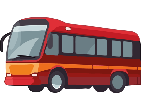 Red tour bus transport icon isolated png
