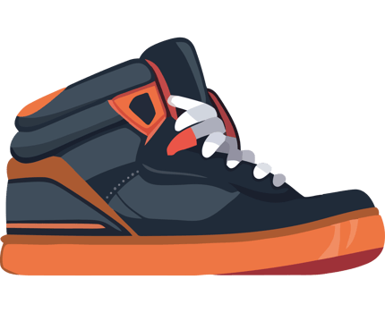Orange Sneaker shoes icon isolated png