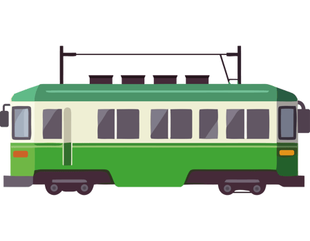 green tram transport isolated icon isolated png