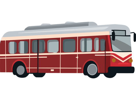 Summer adventure old fashioned tourist bus icon isolated png