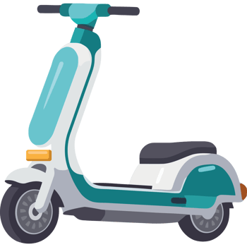 Speeding motor scooter icon isolated png