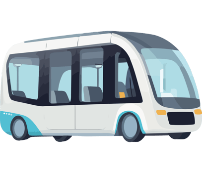 Modern tour bus delivering passengers icon isolated png