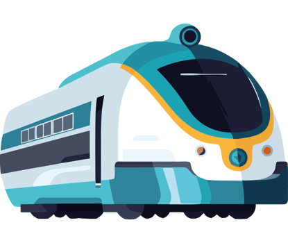 A cartoon train on a black background png