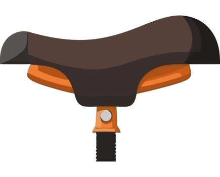 A saddle with a black seat icon isolated png