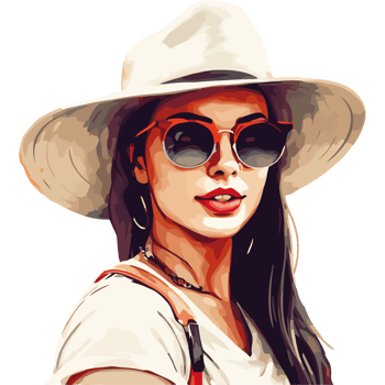 A woman wearing a hat and sunglasses png