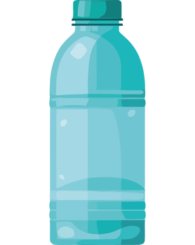 A blue plastic water bottle on a black background png