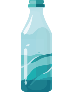 A bottle of water with a wave on it png