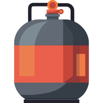 A gas can with a black and orange top png