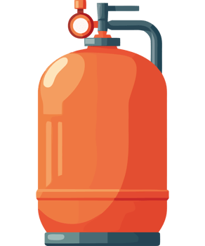 An orange gas canister with a valve on it png
