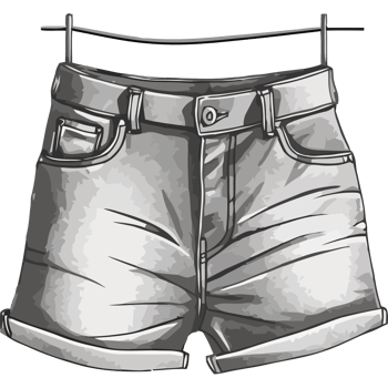 A pair of shorts hanging on a clothes line png