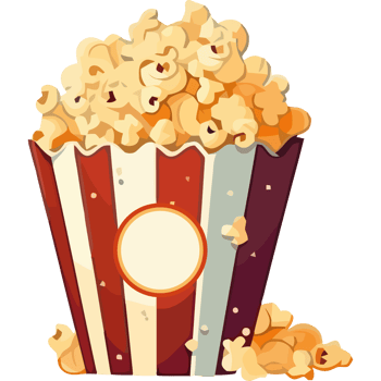 Gourmet snack bucket with pop corn icon isolated png