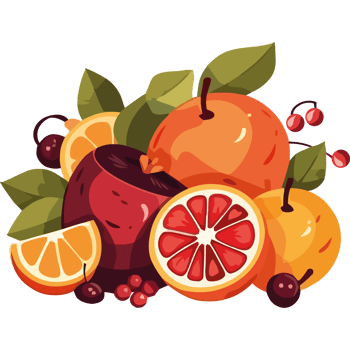 Juicy citrus fruits, ripe and refreshing summer treats icon isolated png